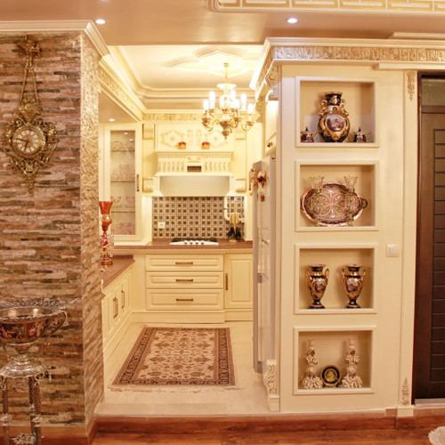 کابینت کلاسیک رنگ کرم طبقه دوم دوبلکس